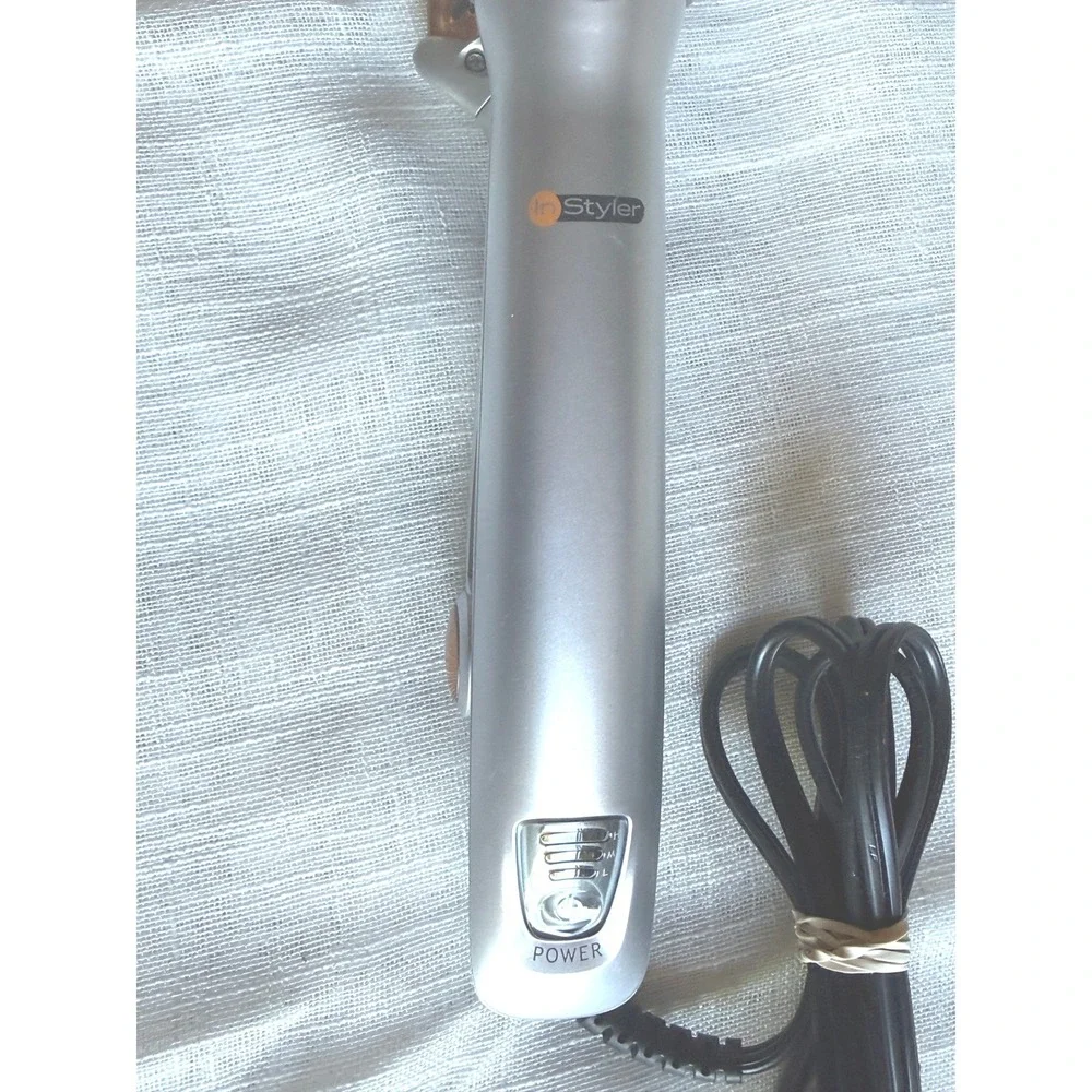 InStyler Rotating Iron IS1001 Silver Hair Straightener Curler Volumizer 135W